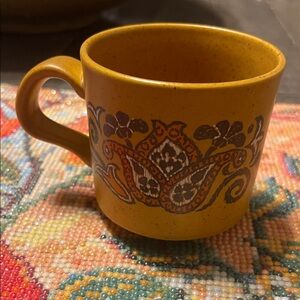 Vintage Floral Yellow Palissy Mug of The Royal Worcester Group